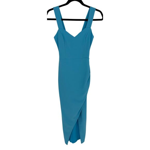Lulus Always Beautiful Teal Blue Tulip Midi Dress XL NWOT Wedding Guest $69 - Picture 2 of 7
